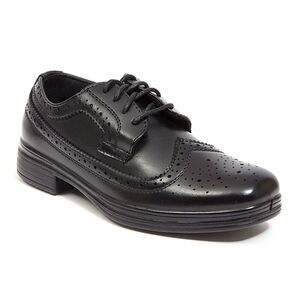 Deer Stags Ace Oxford Leather Wingtip Dress Shoes Big Boys Size 5M Black - New!
